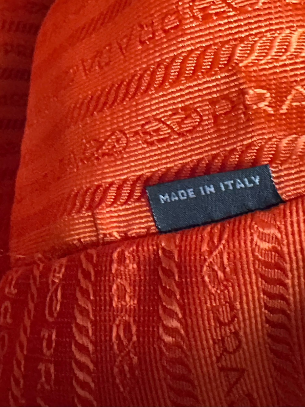 PRADA Saffiano Lux Leather Tote Bag in Papaya Orange - Picture 10 of 12